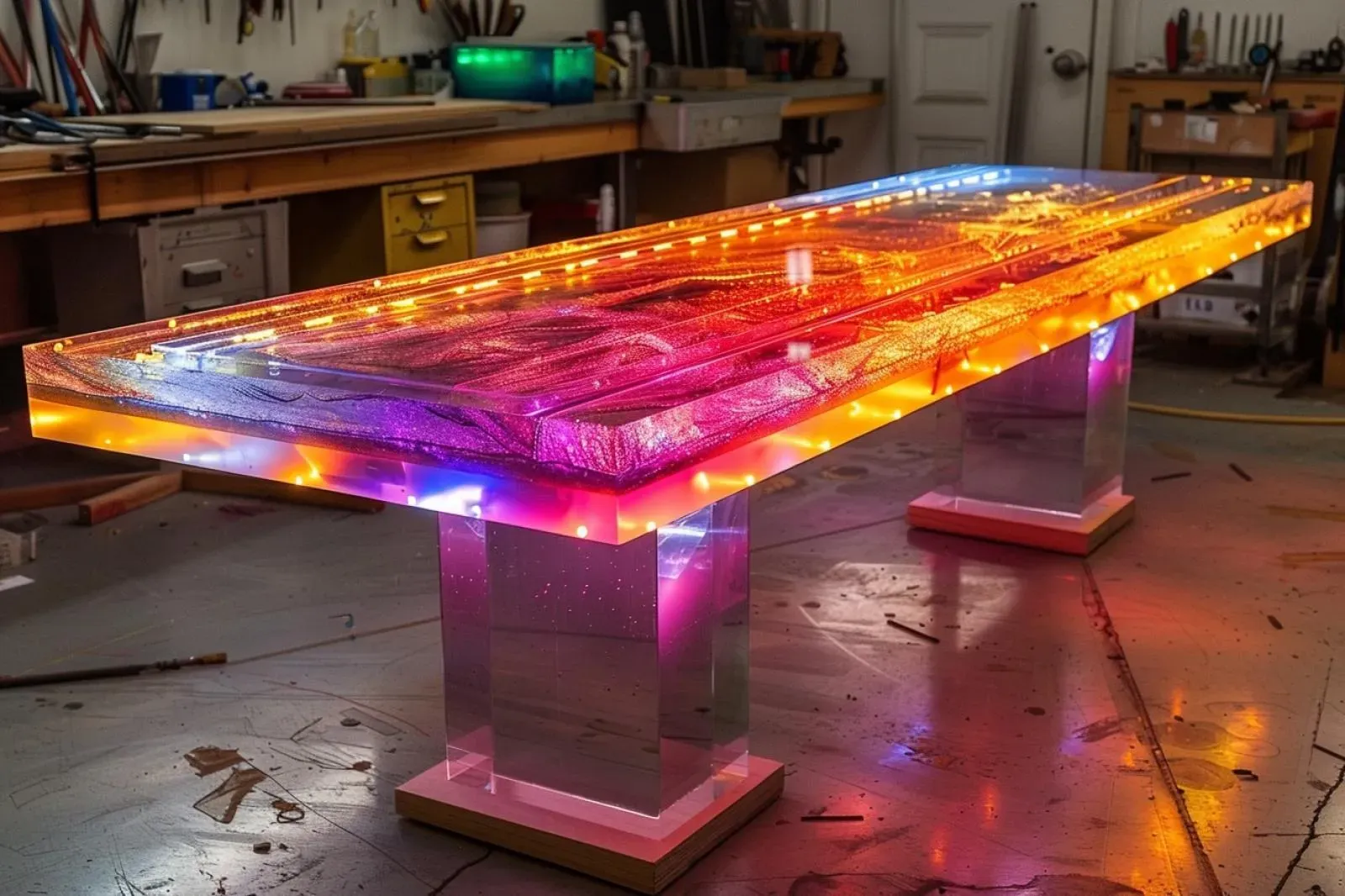 Comment fabriquer une table en résine époxy avec LED ?