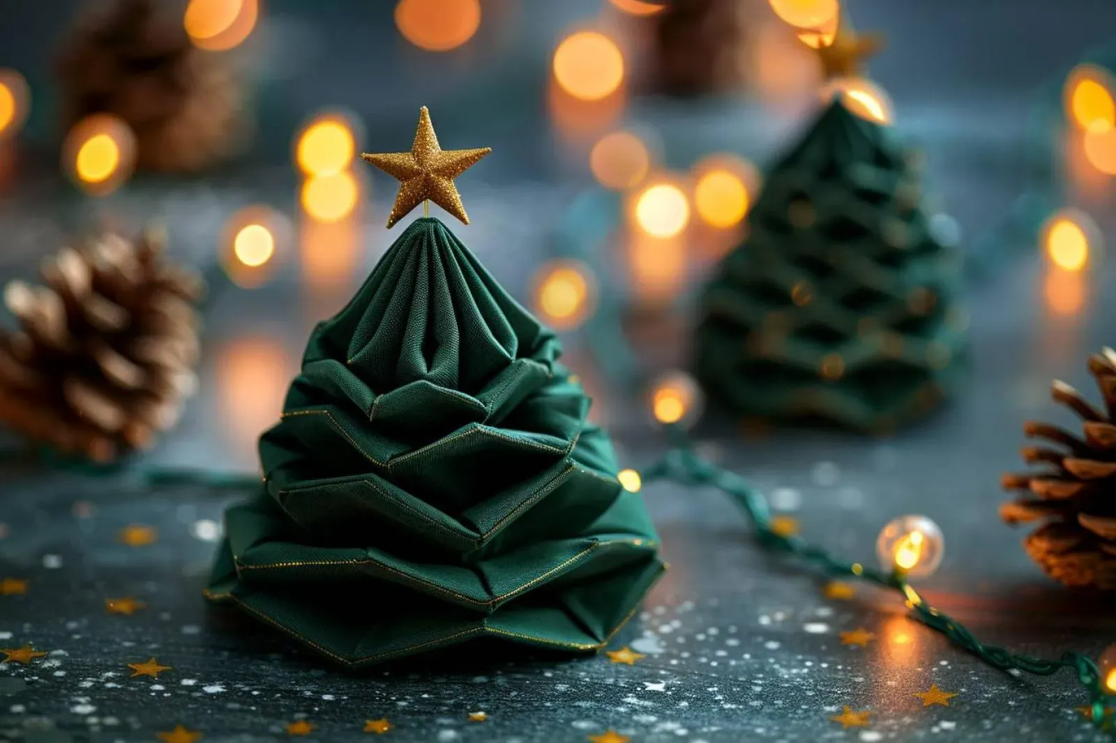 Comment réaliser un pliage de serviette en forme de sapin ?