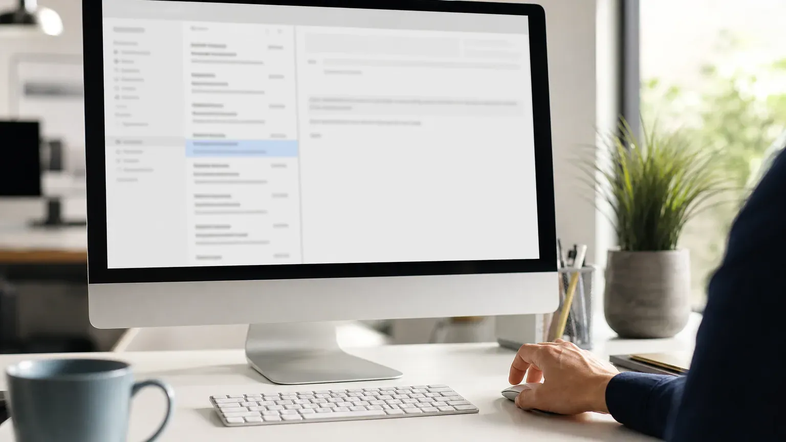 Écran d'ordinateur affichant une boîte de réception email avec un message suspect