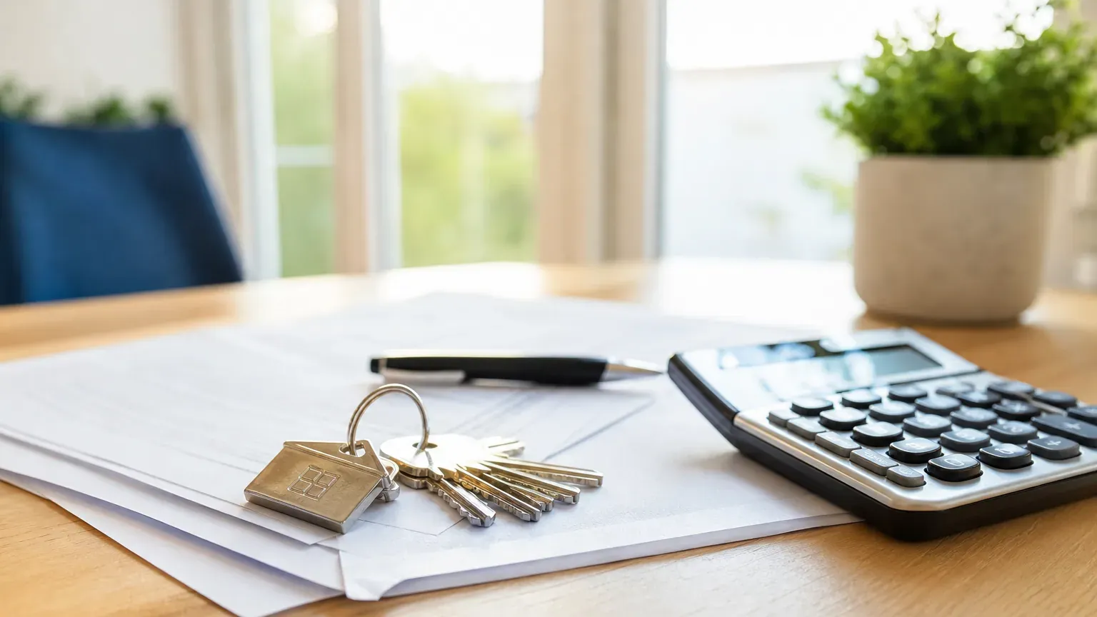 Clés de maison et documents de prêt immobilier sur une table